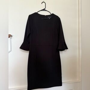 Donna‎ Morgan Black Ruffled Sheath Dress